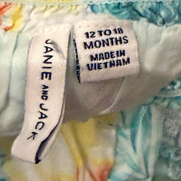 Janie and Jack Two-Piece Floral Tropical Shorts Set – Size 12-18 Months - Picture 4 of 4